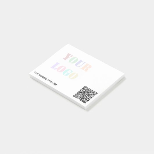 Custom QR Code Branded Logo Post-it® Notes Example (Schuin)