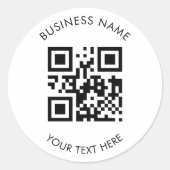 Custom QR Code Business and Text Promotion White Ronde Sticker (Voorkant)