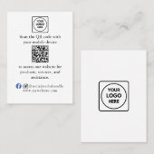 Custom QR Code Business Branding Card Menu  Visitekaartje (Voorkant / Achterkant)