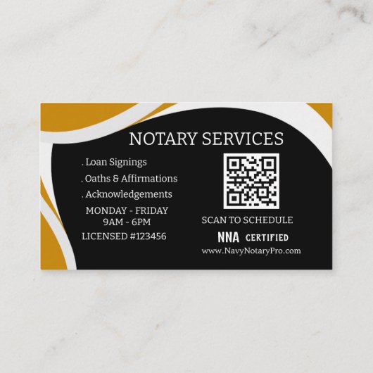 Custom QR Code Business Card for Mobile Notary  Visitekaartje (Achterkant)