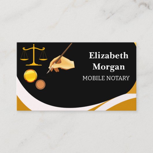 Custom QR Code Business Card for Mobile Notary Visitekaartje (Voorkant)