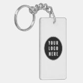 Custom QR Code Business Logo Modern Sleutelhanger (Voorkant Links)