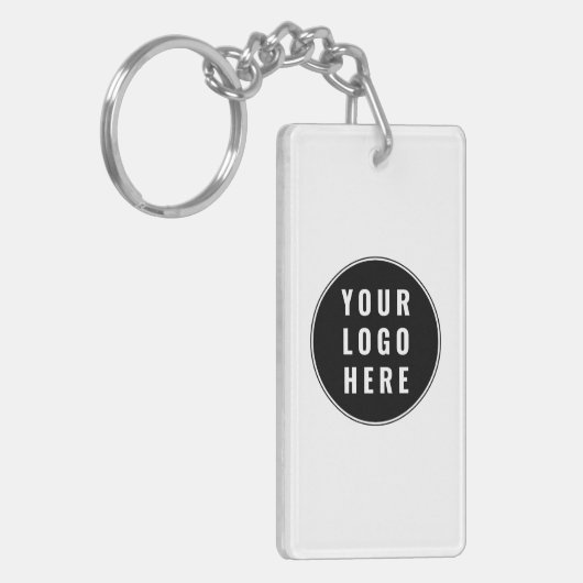 Custom QR Code Business Logo Modern Sleutelhanger (Voorkant Links)