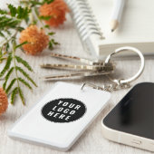 Custom QR Code Business Logo Modern Sleutelhanger (Voorkant Rechts)