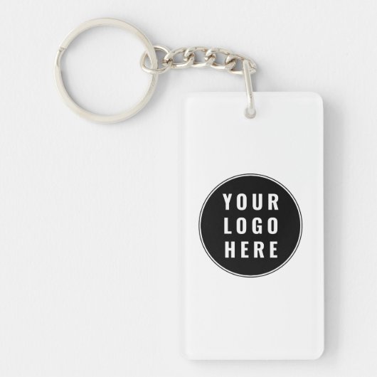 Custom QR Code Business Logo Modern Sleutelhanger (Voorkant)
