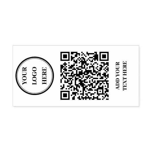 Custom QR Code & Business Logo Rubber Stamp Rubberstempel (Afrduk)