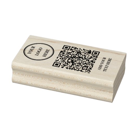Custom QR Code & Business Logo Rubber Stamp Rubberstempel (Stempel)