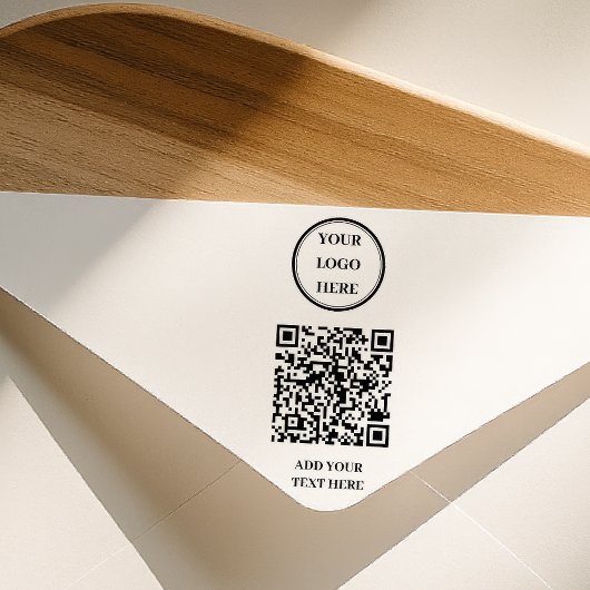 Custom QR Code & Business Logo Rubber Stamp Rubberstempel