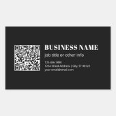 Custom QR code & Editable Retro-Modern Text Rechthoekige Sticker (Voorkant)