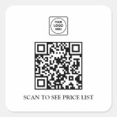 Custom QR Code Logo Sticker Business Menu  (Voorkant)