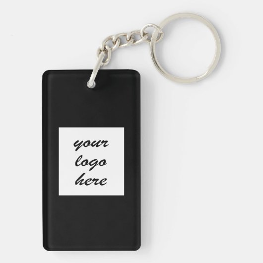 Custom QR Code Logo zwart effen minimalist Sleutelhanger (achterkant)