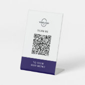 Custom QR Code Menu Stand | Contactless Restaurant Reclamebord Met Voetstuk (Voorkant)
