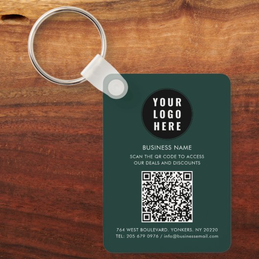 Custom QR Code Modern Logo Minimalist Business Sleutelhanger (Voorkant)
