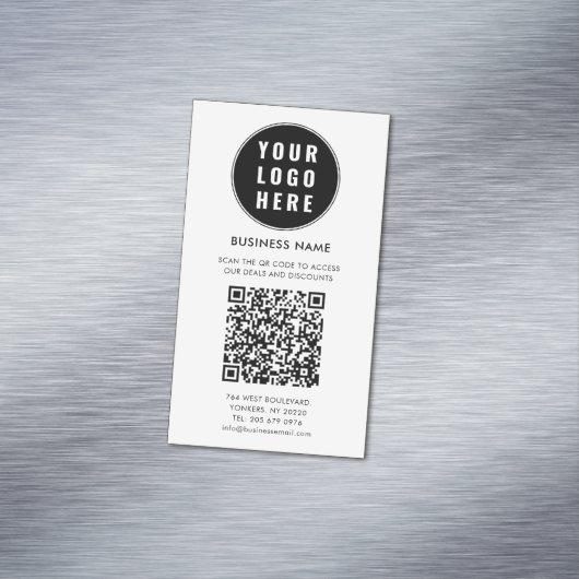 Custom QR Code Modern Logo Minimalist Magnetisch Visitekaartje (Voorbeeld)