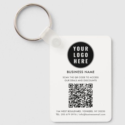 Custom QR Code Modern Logo Minimalist Sleutelhanger (Voorkant)