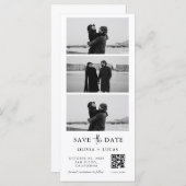 Custom QR Code Photo Strip Wedding Save The Date (Voorkant / Achterkant)
