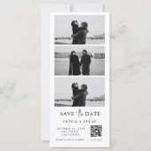 Custom QR Code Photo Strip Wedding Save The Date (Voorkant)