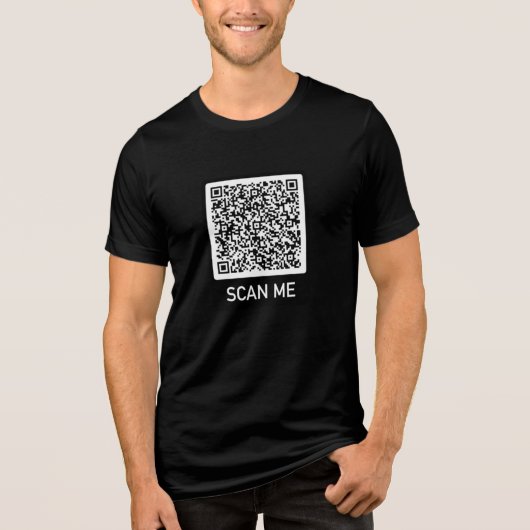 Custom QR Code T-shirt Uw Grappig Scan Info Gift (Voorkant)