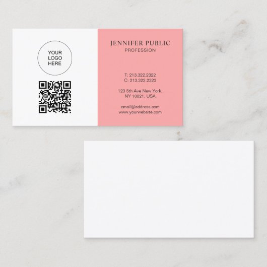 Custom QR Code Upload Logo Here Create Your Own Visitekaartje (Voorkant / Achterkant)