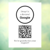 Custom QR | Google Reviews Business Display Sign Raamsticker (Vel 3)