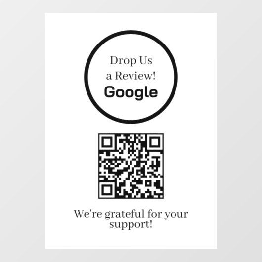 Custom QR | Google Reviews Business Display Sign Raamsticker (Vel)
