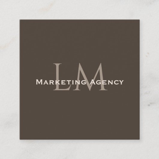 Custom QR Monogram Calling Card Taupe Brown Contactkaartje (Voorkant)