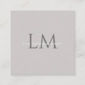 Custom QR Monogram Calling Card Taupe Gray Contactkaartje (Voorkant)
