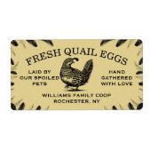 Custom Quail Egg Carton Labels for Your Farm (Voorkant)