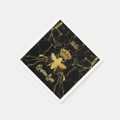 Custom QUEEN BEE Gold Marble Beverage Cocktail Servet (Hoek)