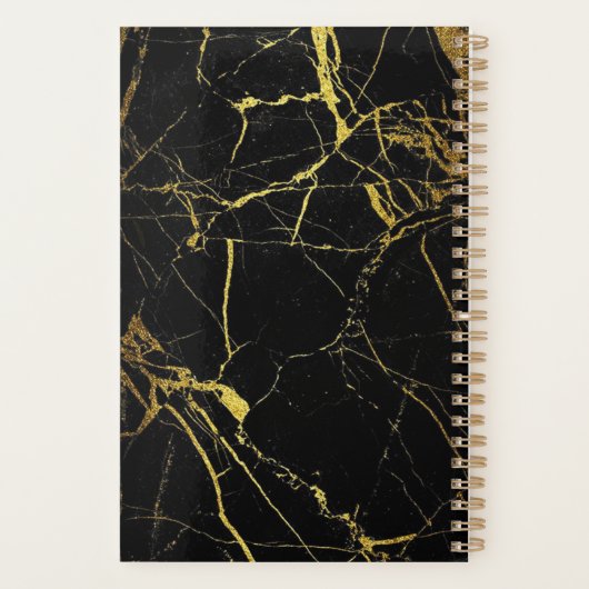 Custom QUEEN BEE Gold Marble Niet gedateerd Maande Planner (Achterkant)