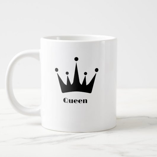 Custom Queen Text Black Crown Afbeelding Specialit Grote Koffiekop (Links)