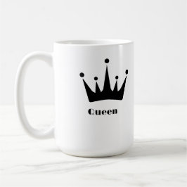 Custom Queen Text Zwart Kleur Crown Afbeelding Cla Koffiemok
