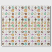 Custom Quirky Donut Illustratiepatroon Cadeaupapier (Vlak)