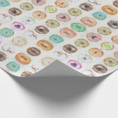 Custom Quirky Donut Illustratiepatroon Cadeaupapier (Hoek)