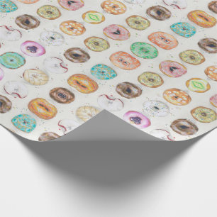 Custom Quirky Donut Illustratiepatroon Cadeaupapier