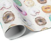 Custom Quirky Donut Illustratiepatroon Cadeaupapier (Rol Hoek)