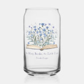 Custom Quote Blue Flowers Grow From Book Blikvorm Glas (Voorkant)