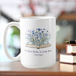 Custom Quote Blue Wildflowers Grow From Book Koffiemok