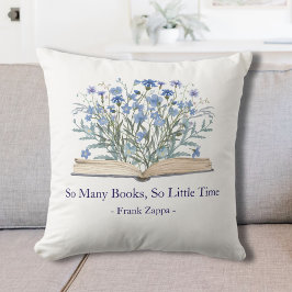Custom Quote Blue Wildflowers Grow From Book Kussen