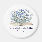 Custom Quote Blue Wildflowers Grow From Book Magneet (Voorkant)