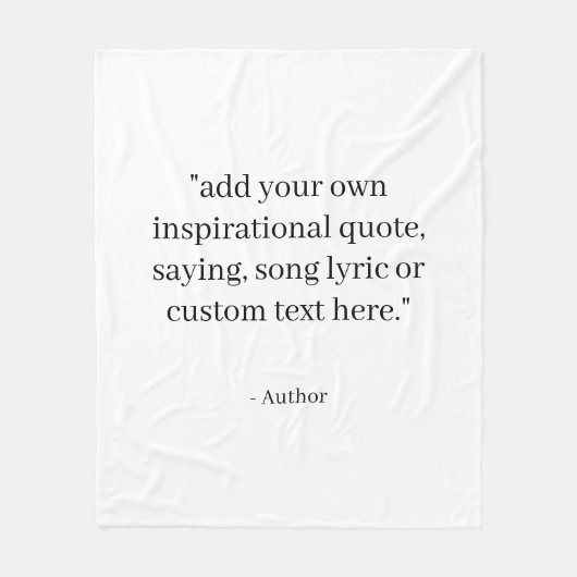 Custom Quote Fleece Deken (Voorkant)