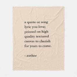 Custom Quote Print Fleece Deken