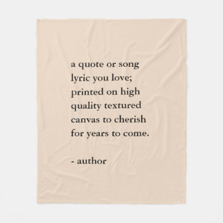 Custom Quote Print Fleece Deken