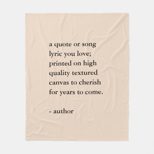 Custom Quote Print  Fleece Deken (Voorkant)