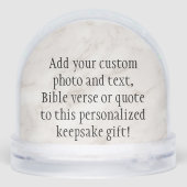 Custom Quote Saying Photo Personalized Keepsake Sneeuwbol (Achterkant)