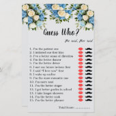 Custom "Raad eens wie?" Game Sheet voor koppels (Voorkant / Achterkant)