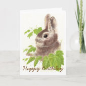 Custom Rabbit Happy Birthday Card Kaart (Voorkant)