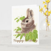 Custom Rabbit Happy Birthday Card Kaart (Gele Bloem)