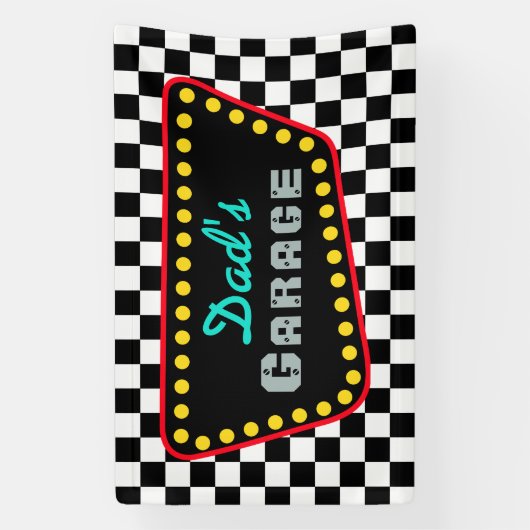 Custom Racing Flag Garage Sign Banner Gift (Verticaal)