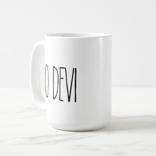 Custom RAE DUNN geïnspireerd TIO DEVI Coffee Mok (Voorkant links)